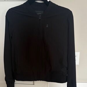 Banana Republic Black Zip-Up Slick Jacket
